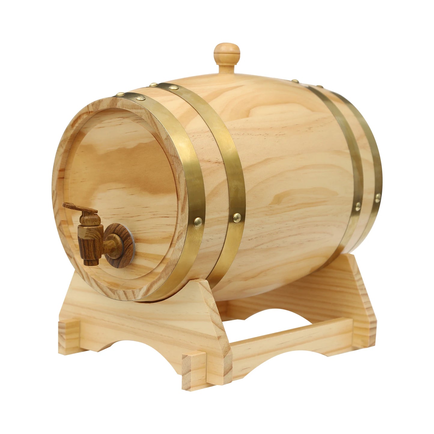 5L Holz Weinfass mit Wasserhahn Bier Brandy Barrel Dekor Ovaler Whiskey Spender Eimer für Home Catering Bar