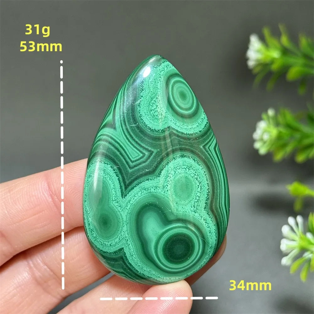 Natürlicher, hochwertiger Malachit in Tropfenform, zum Polieren, DIY, Quarz, Energietherapie, Meditation, Reiki, Hexerei, Heimdekoration, Geschenk