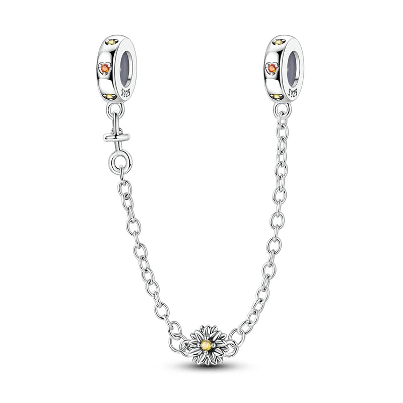 Sicherheitskette Libelle Schmetterling 925er Sterlingsilber Original Marienkäfer Kolibri Charm DIY Schmuckherstellung für Armband Armreif