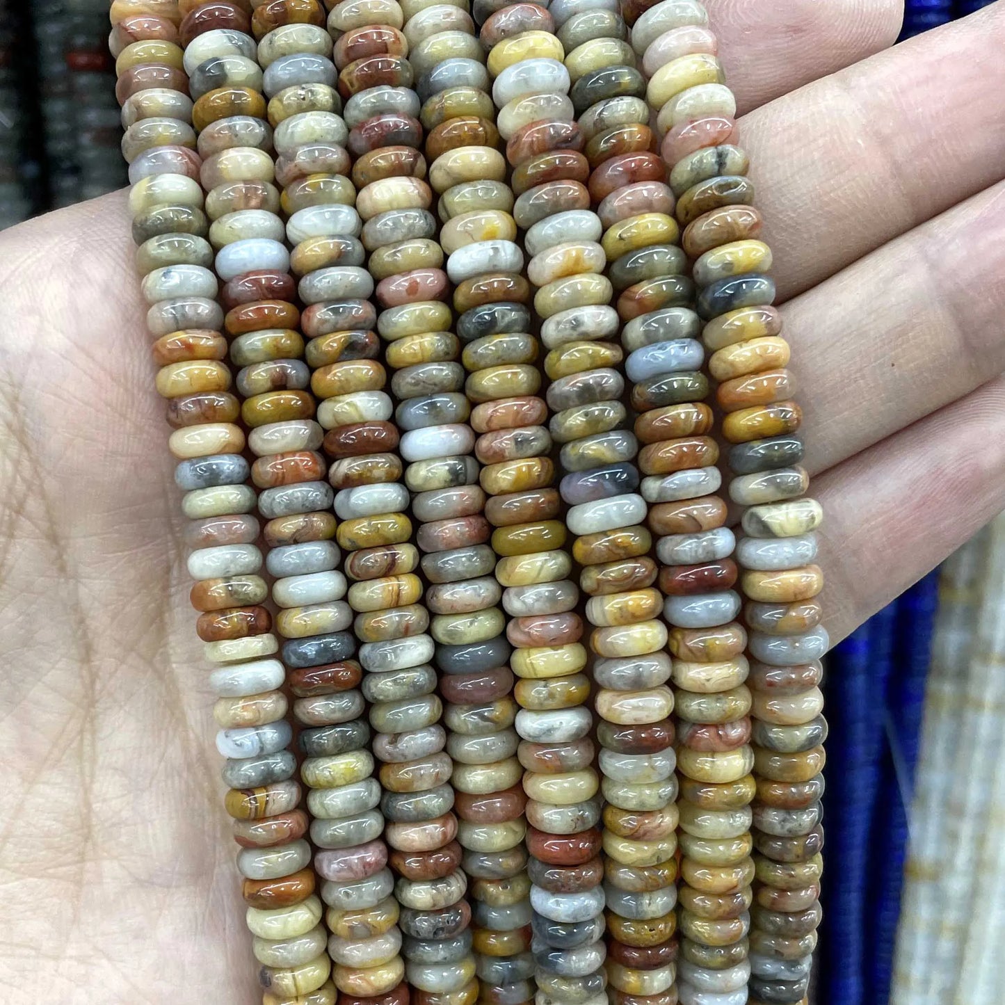 Naturstein Rondelle 2X6mm Türkise Quarz Jaspis Achate Flache Runde Spacer Perlen für Schmuckherstellung DIY Armband Zubehör