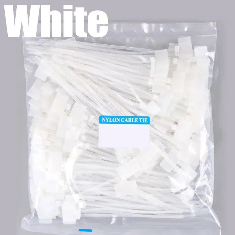 Easy Mark Nylon-Kabelbinder, Etiketten, Kunststoff-Schlaufenbinder, Markierungen, Kabeletiketten, selbstsicherndes Reißverschlussband, Aufbewahrungszubehör für Zuhause und Büro