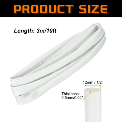 1/3 Meter geflochtene Kabelhülse, 12–25 mm ID, 200 °C, hitzebeständig, 1500 V, Glasfaser-Drahtisolierung, Kabelschutz, Organizer-Management