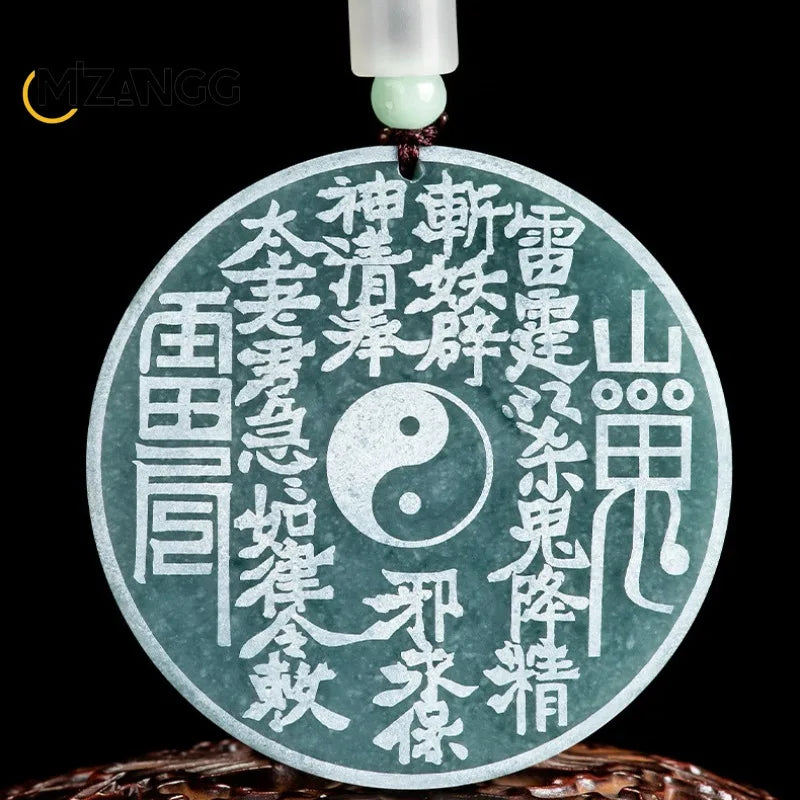 Natürliche Jadeit blau Wasser Neun-Schwanz-Fuchs Anhänger Schatten schnitzen Drachen Männer und Frauen Jade Halskette benutzer definierte exquisite Schmuck
