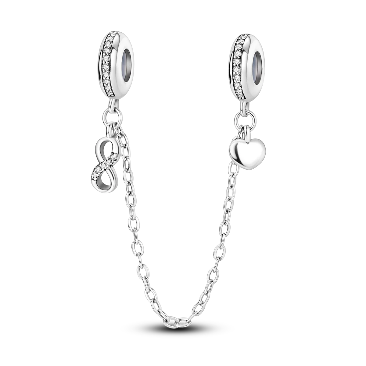 Silberverschluss, 925er-Sterlingsilber, CZ-Pflaster-Clip-Charms, Gänseblümchen-Perlen, Stopper, Sicherheitskette, passend für Original-Armreif, Schmuck-Clip