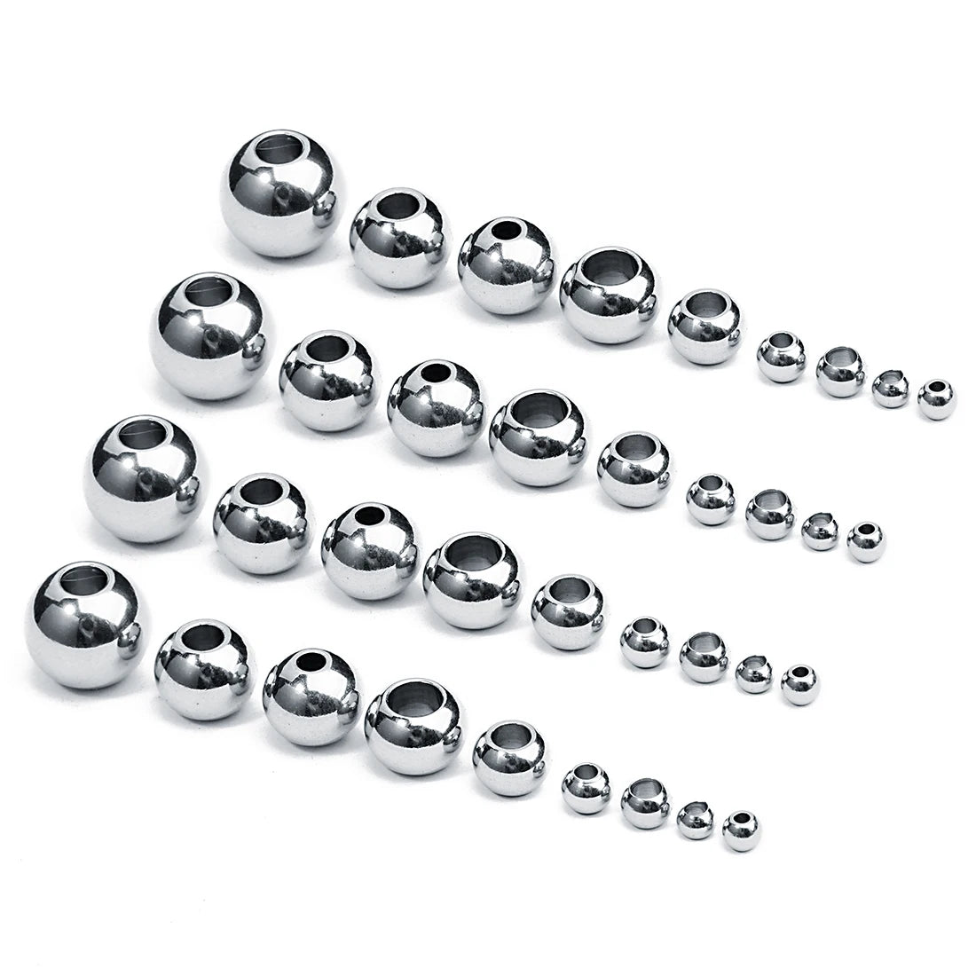 2-10mm hochwertige Edelstahlperlen für Schmuckherstellung lose Distanzperlen DIY Armband Halskette Armbänder Großhandel