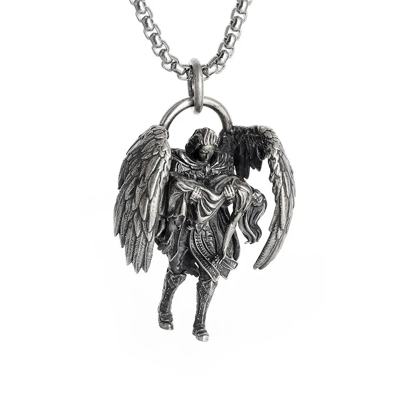 Vintage Gothic Totenkopf Jesus Kreuz Anhänger Halskette Katholischer Schmuck für Männer Punk Religiöse Amulett Halskette