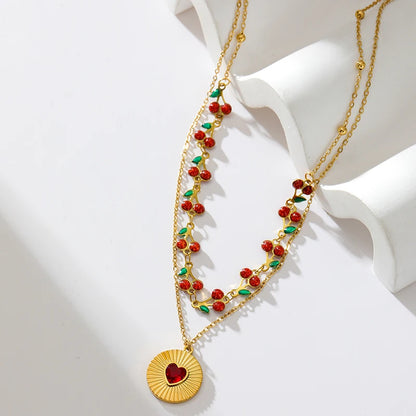 EILIECK 316L Edelstahl Sonne Herz Blume Anhänger Halskette 18K vergoldet Zubehör Charme handgemachten Schmuck für Frauen Mädchen