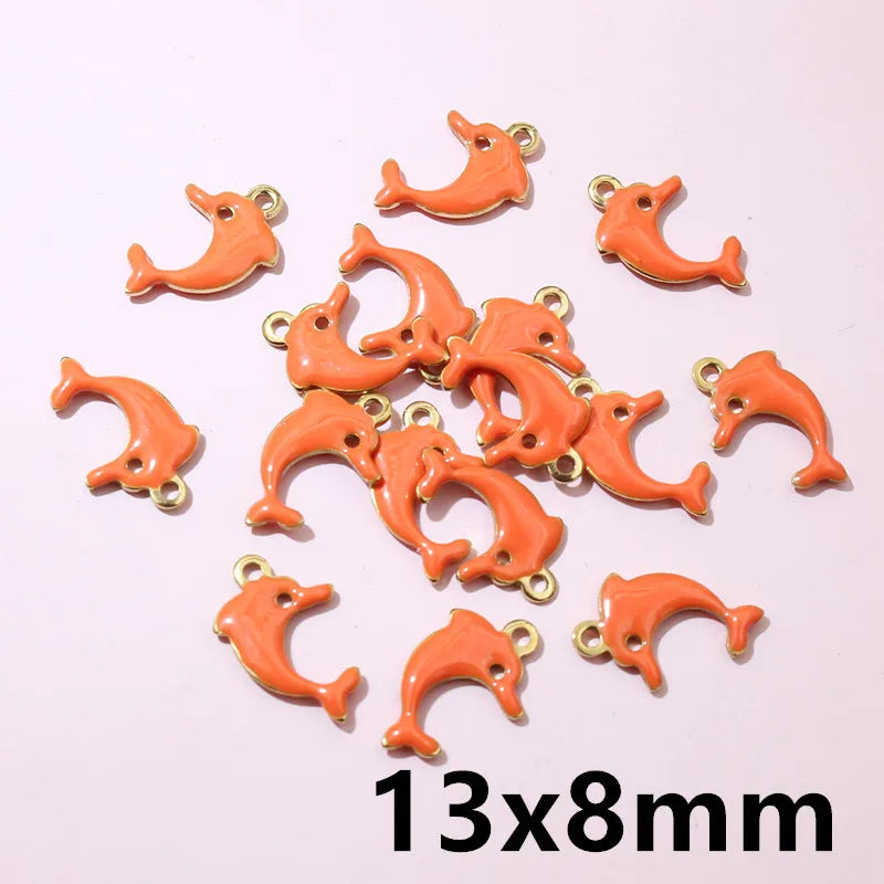 20 Stück Edelstahl Emaille Dolphin Lightning Moon Charms Anhänger für Ohrringe Armband Halskette DIY Schmuck Herstellung Zubehör