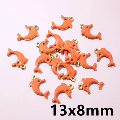 20 Stück Edelstahl Emaille Dolphin Lightning Moon Charms Anhänger für Ohrringe Armband Halskette DIY Schmuck Herstellung Zubehör