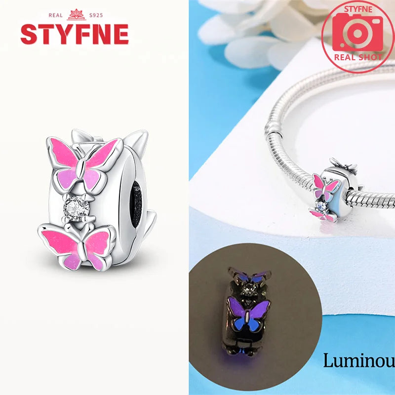 Neue Silber 925 Blaue Libelle Schmetterling Charms Perlen Fit Original Armband für Frauen DIY Edlen Schmuck Zubehör Perlen Geschenke