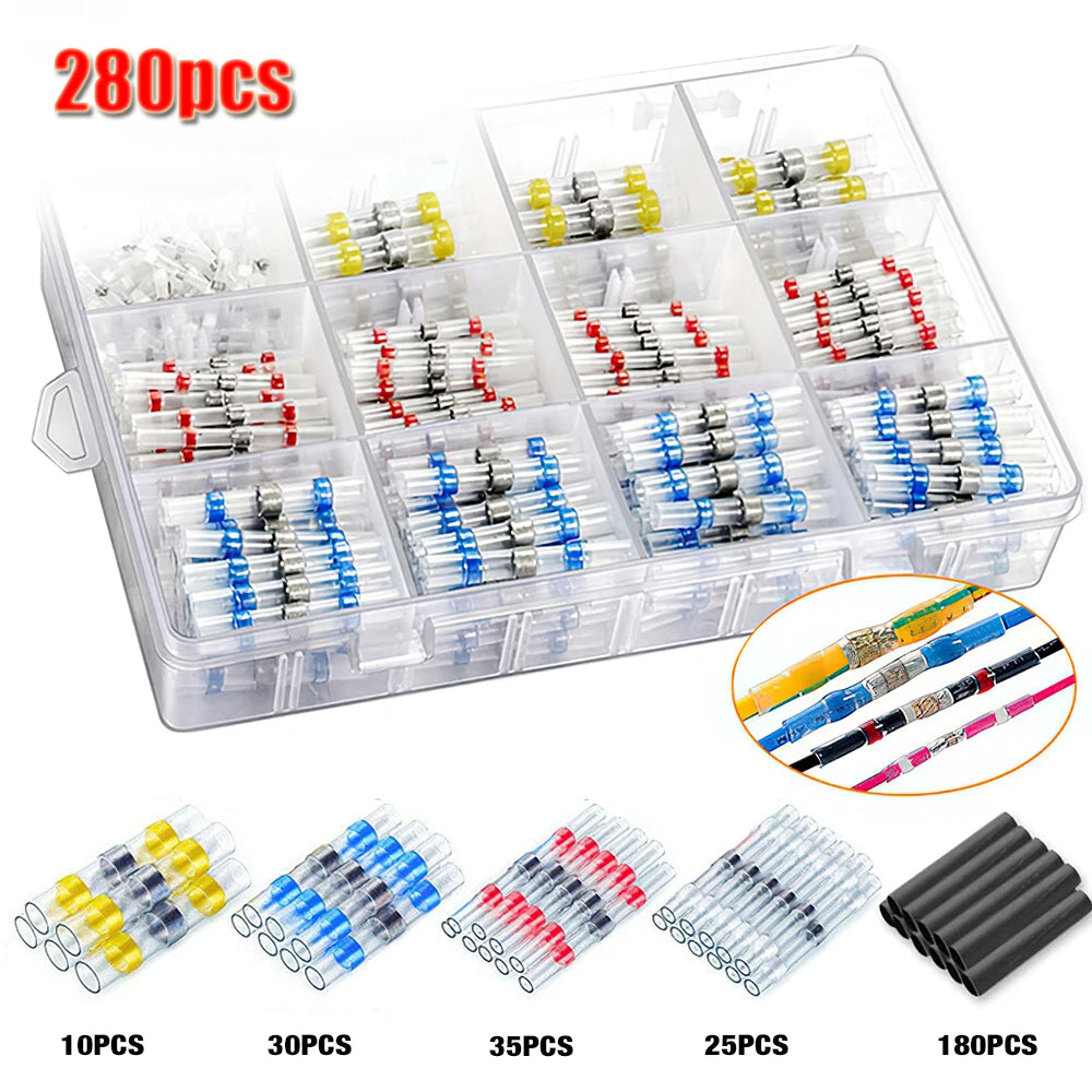 50-1000Pcs Solder Dichtung Draht Anschlüsse Schrumpf Solder Butt Isolierte Anschlüsse Solder Connector Kit Automotive Marine