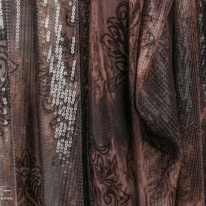 Batik-Baumwollstoff, pflanzlich gefärbte Pailletten, elastischer Basismantel, Kleid, Kleidung, Designer-Stoff für DIY-Schaukelmaterial