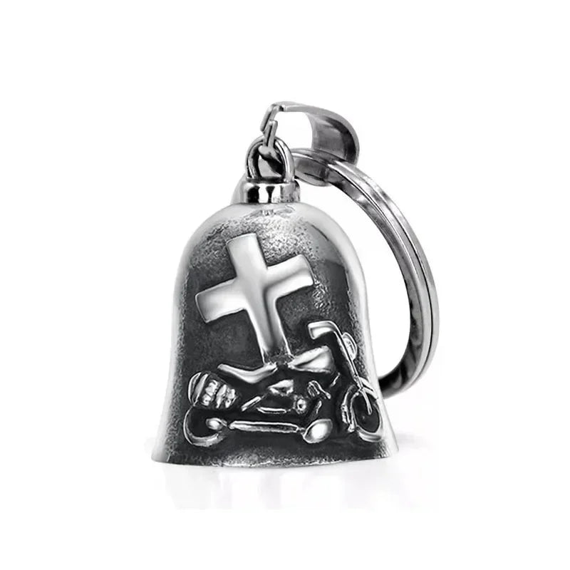 Vintage Christian Jesus Kreuz Glocke Anhänger Motorrad Glocke Halskette Punk Biker Religiöser Exorzist Glücksschmuck für Herren