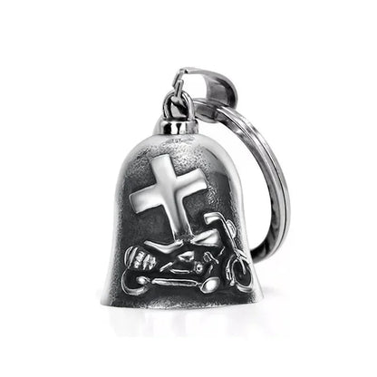 Vintage Christian Jesus Kreuz Glocke Anhänger Motorrad Glocke Halskette Punk Biker Religiöser Exorzist Glücksschmuck für Herren