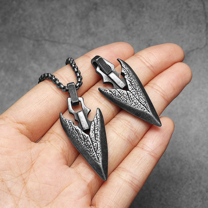 Retro Viking Pfeil Textur Männer Halsketten Edelstahl Anhänger Kette Frauen Punk Mode Schmuck Neue Accessoires Geschenk Großhandel