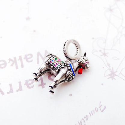 Colourfully Dekoriert Lama 925 Sterling Silber Baumeln Charme Anhänger Frauen Männer Sommer Feinen Schmuck