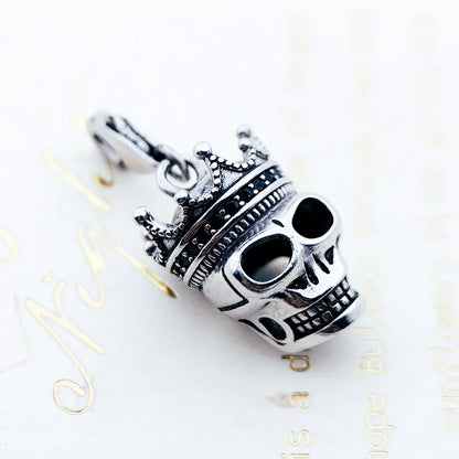 Schädel König Baumeln Charms,925 Sterling Splitter Europa Anhänger Neue DIY Mode Schmuck Für Frauen Männer