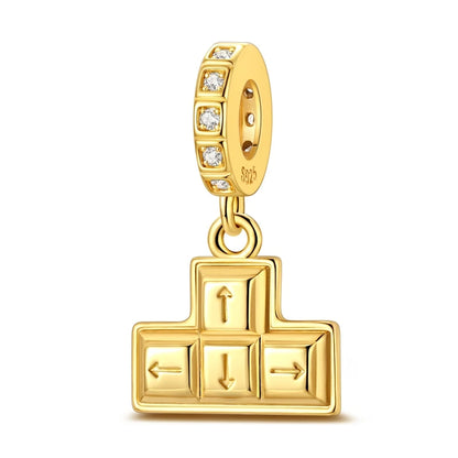 Golden Series Funkelnder Elefanten-Anhänger aus 925er-Sterlingsilber und 26 englische Alphabet-Anhänger, passend für Armbänder, exquisites Geschenk