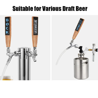 Kreidetafel-Hahngriff, Holz-Bierhahngriffe mit Flüssigkreide-Hersteller-Stift für selbstgebrautes Bier, Kegerator, Bar- und Bierliebhaber