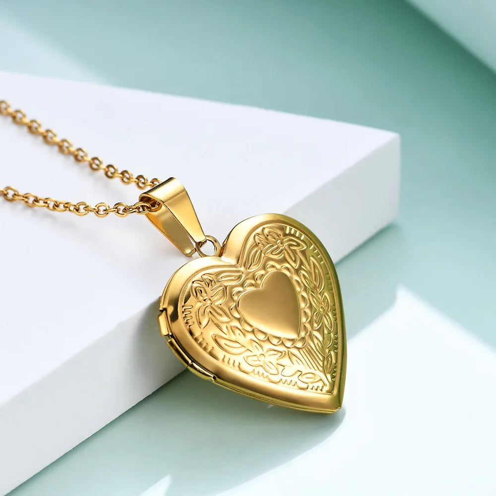 Vintage Edelstahl Offenes Herz Anhänger Halskette Für Frauen Und Mädchen Schmuck Zubehör Geschenk