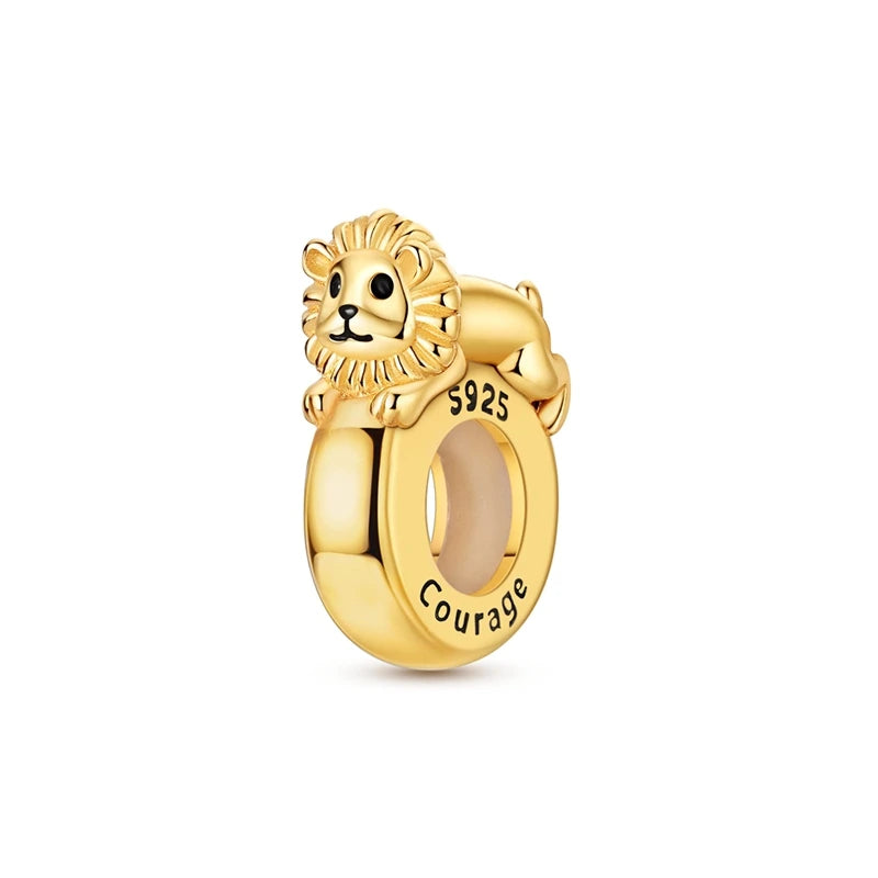 Neue Original 925 Silber Sterling Charms Perlen Anhänger Katze Hund Löwe Tiger Mädchen Junge Charms Fit Armband Frau Mode Schmuck Geschenk