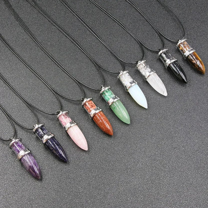 Naturstein Anhänger Halsketten Amethyst Kristall Edelstein Stein Quarz Kies kugelförmige Pendel Reiki Heil pendel