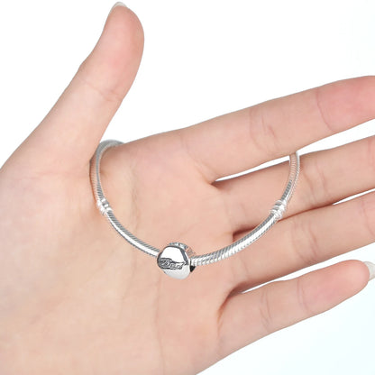 BAMOER Familien-Charm aus echtem 925er-Sterlingsilber mit blauen Kristallen, passend für Armbänder und Armreifen