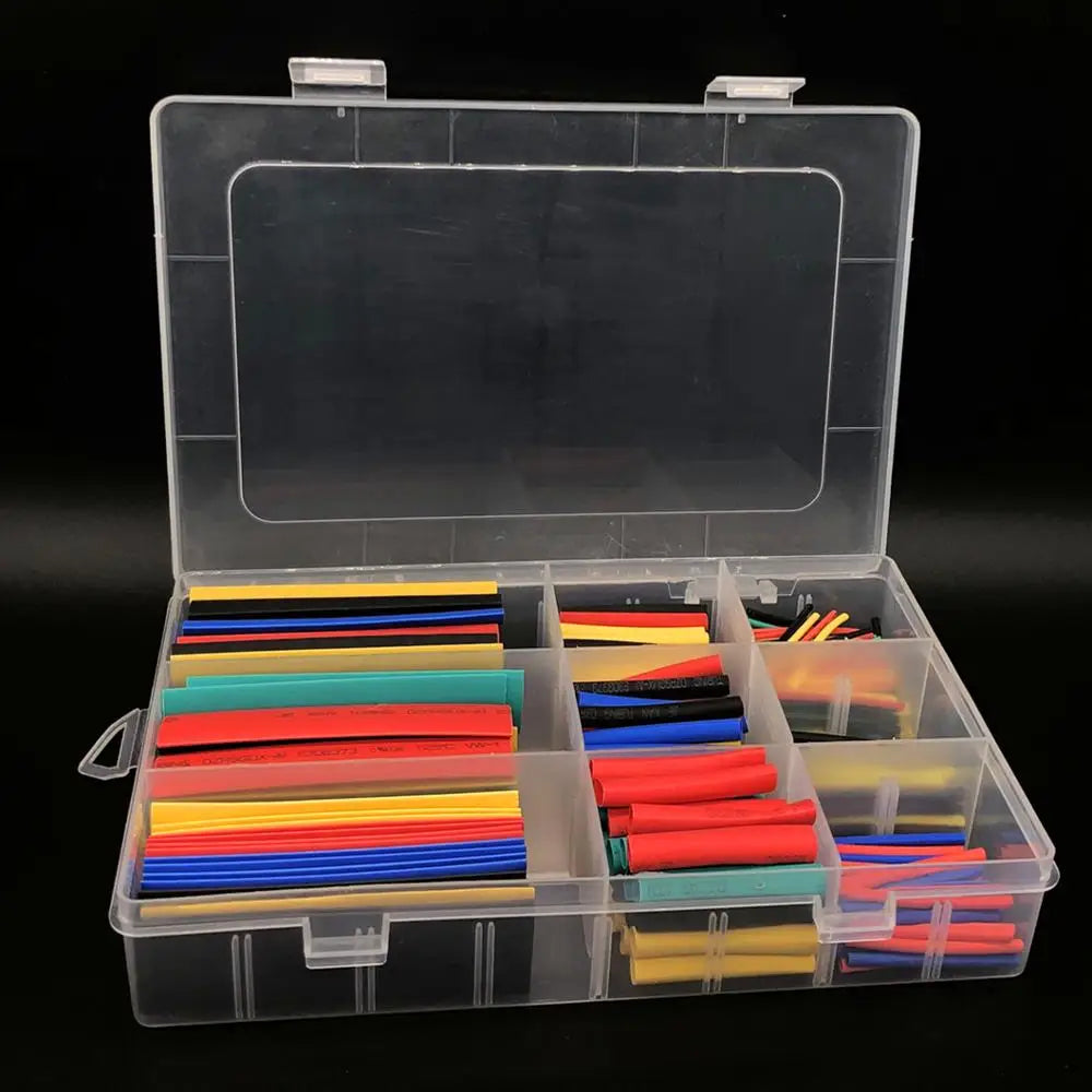 127-750 Stück Wärmeschrumpfschlauch-Set, Hitzebeständiger Schlauch, Schrumpfverpackungs-Kit für Elektrische Verbindungen, Kabelisolierung