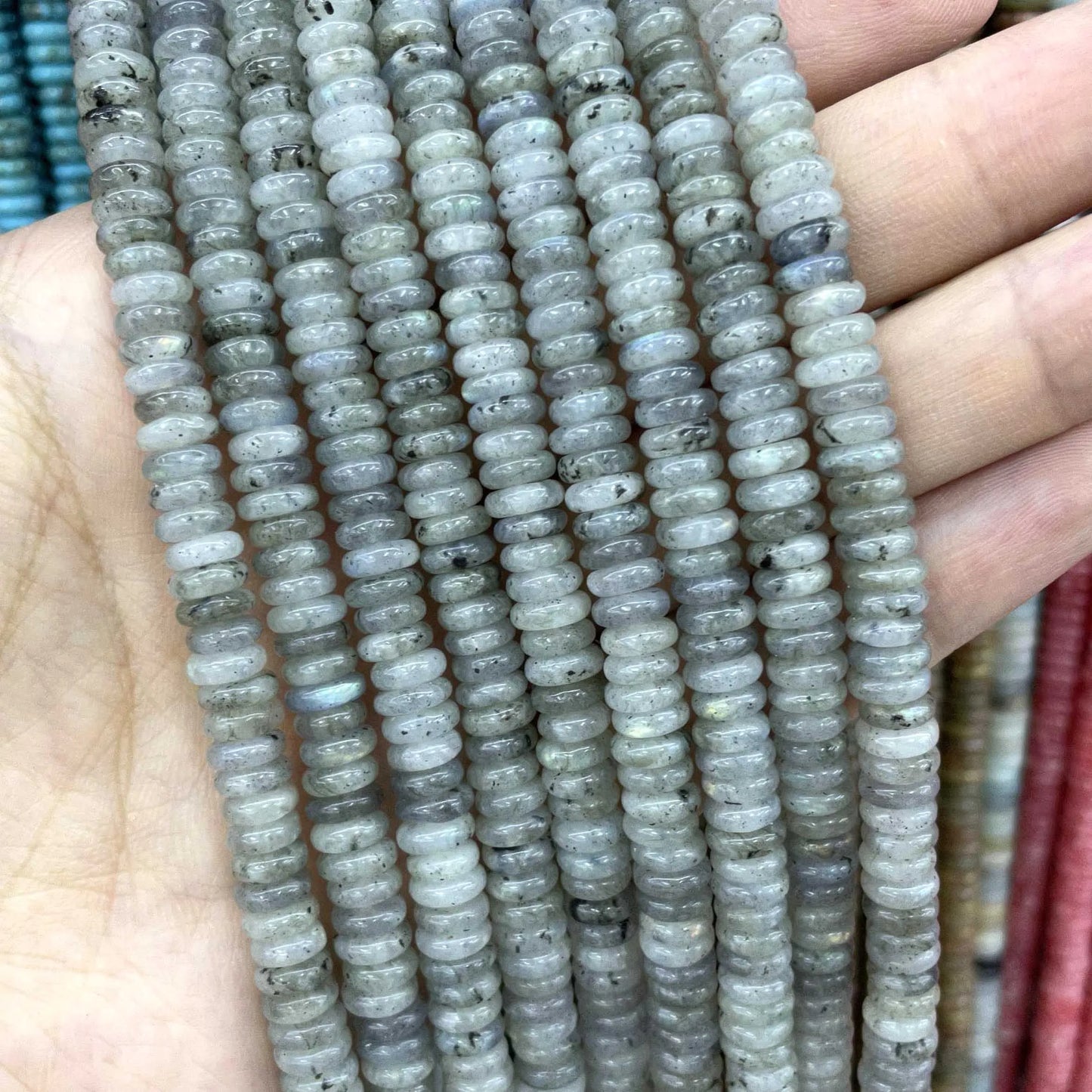 Naturstein Rondelle 2X6mm Türkise Quarz Jaspis Achate Flache Runde Spacer Perlen für Schmuckherstellung DIY Armband Zubehör