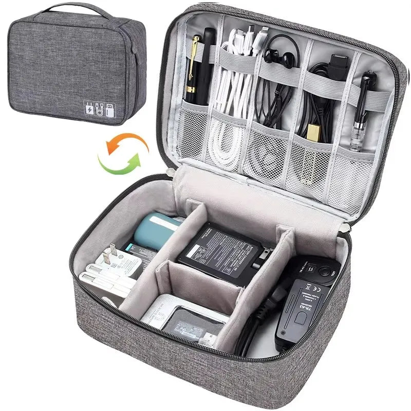 Kabel-Aufbewahrungstasche Wasserdichte Digitale Elektronik-Aufbewahrungstasche Reise-USB-Datenkabel-Ladegerät-Stecker-Organizer