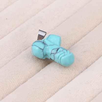 23x16mm Cartoon Schlüssel Opal Rose Quarz Naturstein Anhänger machen DIY Halskette Ohrringe Schmuck Zubehör Geschenk