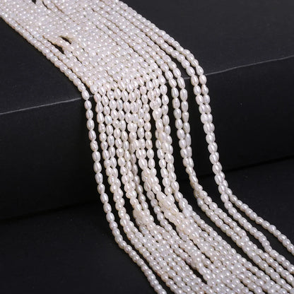 Natürliche Süßwasserperlen, hochwertige Reisform, lose Perlen für die Herstellung von Schmuck, DIY-Armband, Halskette, Zubehör