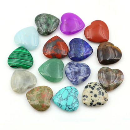 Viele Großhandel Edelstein Herzform LIEBE 20 MM Natürliche Kristall Amethyst Achat Perle Heilung Reiki Naturstein Geschenk Liefert