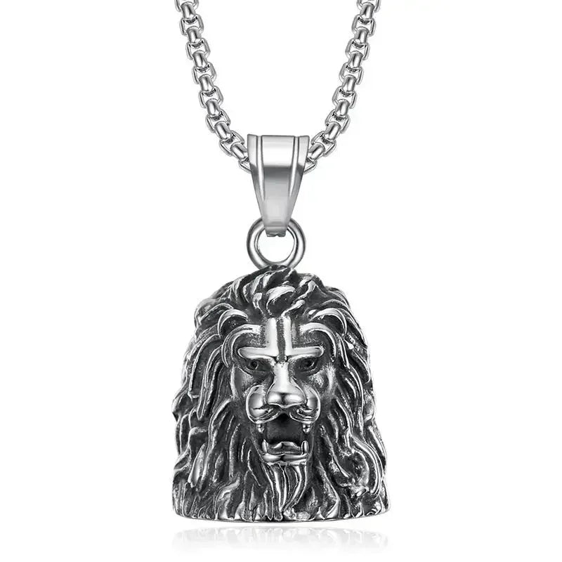Vintage Christian Jesus Kreuz Glocke Anhänger Motorrad Glocke Halskette Punk Biker Religiöser Exorzist Glücksschmuck für Herren