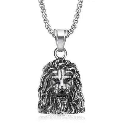 Vintage Christian Jesus Kreuz Glocke Anhänger Motorrad Glocke Halskette Punk Biker Religiöser Exorzist Glücksschmuck für Herren