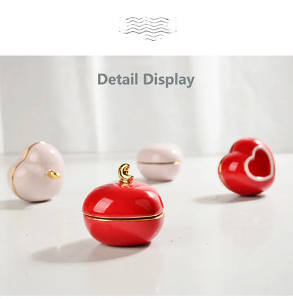 Love Pet Urn, Ceramic, Cat, Dog, Memorial Casket, Funeral Supplies, 13 ml Capacity, Red, Pink, Sealed, Multi-Purpose
