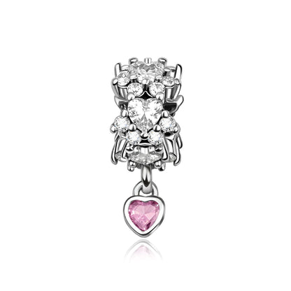 Romantischer 925 Sterling Silber Liebesschlüssel Herz-zu-Herz Charm für DIY Armband Halskette Verlobung Party Geschenke