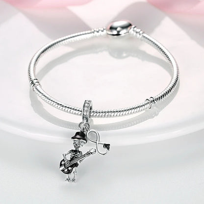 Charms aus 925er-Sterlingsilber, Perlen, Totenkopf, Apfel, baumelnd, passend für Original-Armbänder, DIY-Schmuck, Geschenke