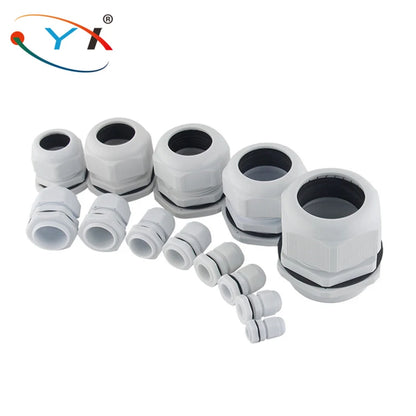 Wasserdichte Kabel Drüse Kunststoff Kabel Entry IP68 PG7 Für 3-6,5mm PG9 PG11 PG 13,5 PG16 PG19/21 weiß Schwarz Nylon Kunststoff Stecker