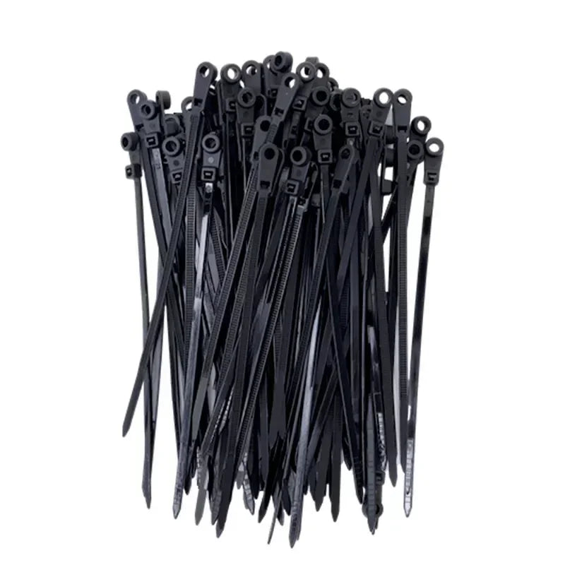 500 Stück Kabelbinder mit Schraubenloch, wiederverwendbar, feste Nylon-Kabelbinder, selbstsichernde Kabelbinder, Riemen, Befestigungsschlaufe, Büro-Organizer