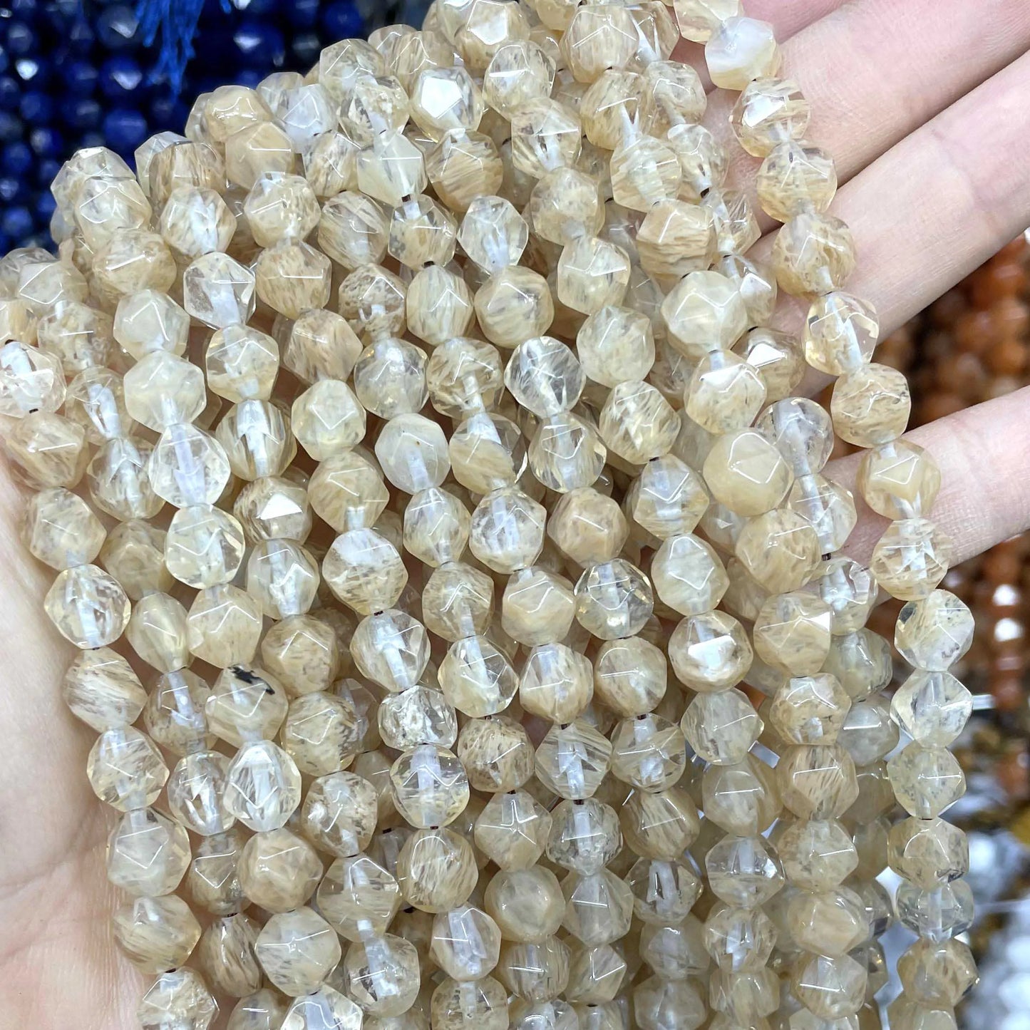 6 8 10 MM Natürliche Facettierte Stein Achate Rhodolite Quarz Jade Spacer Perlen Diy Handgemachte Armband Für Schmuck Machen zubehör