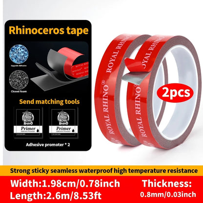 2 Rollen starkes doppelseitiges Klebeband, Acrylschaum-Klebeband, hochviskoses Klebeband, keine Spuren, Wandfixierungsaufkleber für die Auto-, Heim- und Industriebranche