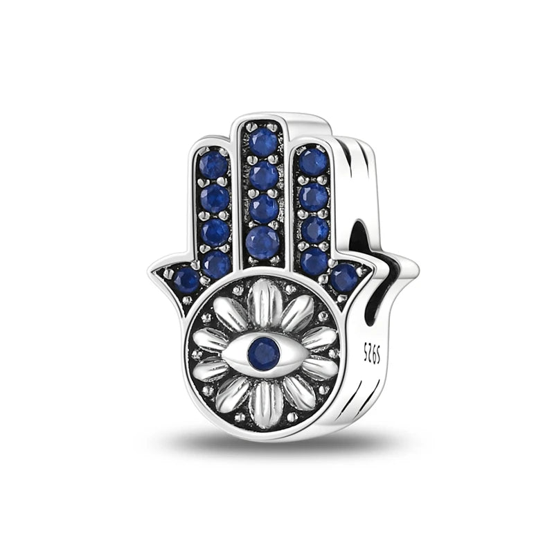 Heiße Verkäufe 925 Sterling Silber Charms Perlen Teufel Auge Fatimas Hand Kreuz Perlen Fit Original Armband Frauen DIY schmuck Geschenke