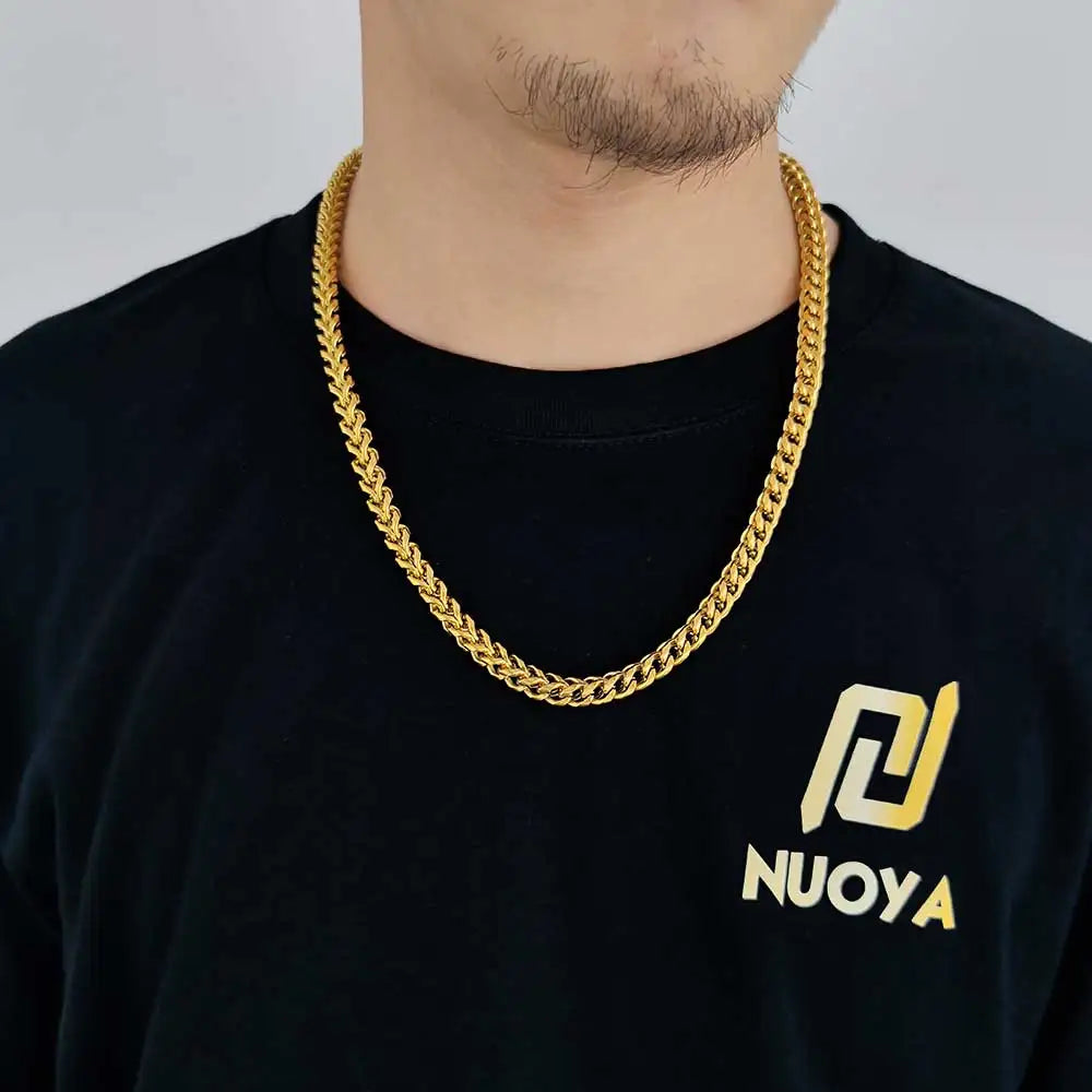 Hip Hop Schmuck pvd plattiert Herren 6mm Edelstahl Franco Seil Kette Halskette 16-26 "für Männer Frauen Geschenk