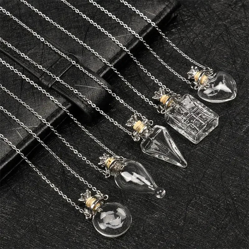Mode Glas Parfüm Ätherisches Öl Flasche Anhänger DIY frauen Parfüm Wunsch Knochen Asche Lanugo Duft Enhancer Halskette