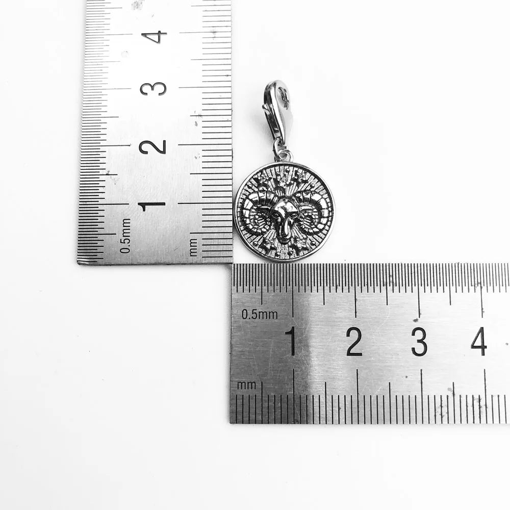 Charm-Anhänger Widder Stier Zwillinge Krebs Löwe Jungfrau Waage Skorpion Sgr Cap Aqu Fische Sternzeichen Vintage Geschenk 925er Sterlingsilber