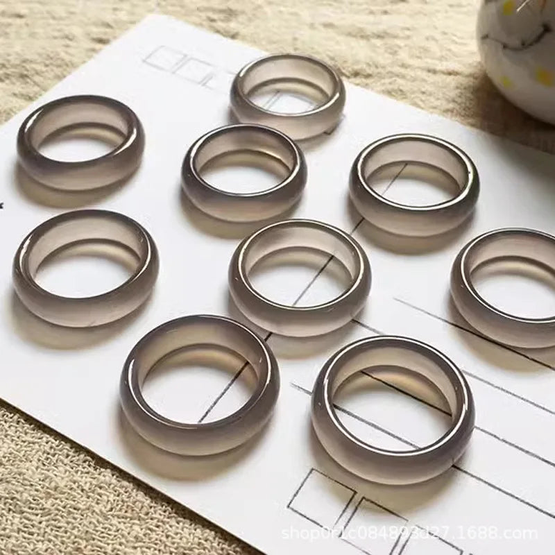 Natürliche Achat Ringe Frauen Edlen Schmuck Zubehör Echte Brasilianische Achat Stein Bunte Ring Für Freundin Mutter Geschenke