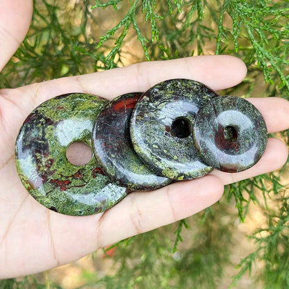 30/40/50 mm Donut-Ring, Drache, Blutstein, Heliotrop, Naturstein für DIY-Anhänger, Charms, Halskette, Armband, Schmuckherstellung, 1 Stück