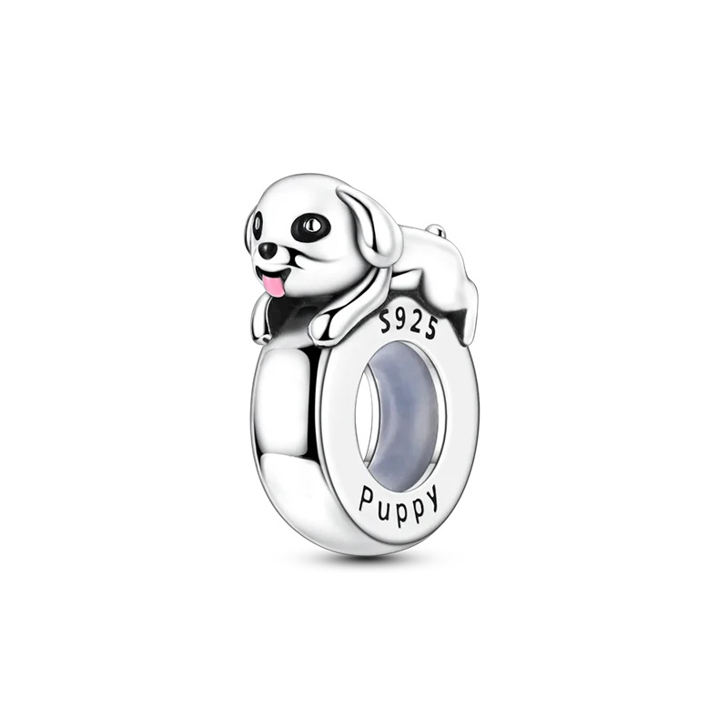 Clip-Perle mit Tiermotiv, 925er-Sterlingsilber, Löwe, Tiger, Elefant, Hund, Positionierungsperle, passend für Original-Armbänder, DIY-Schmuck