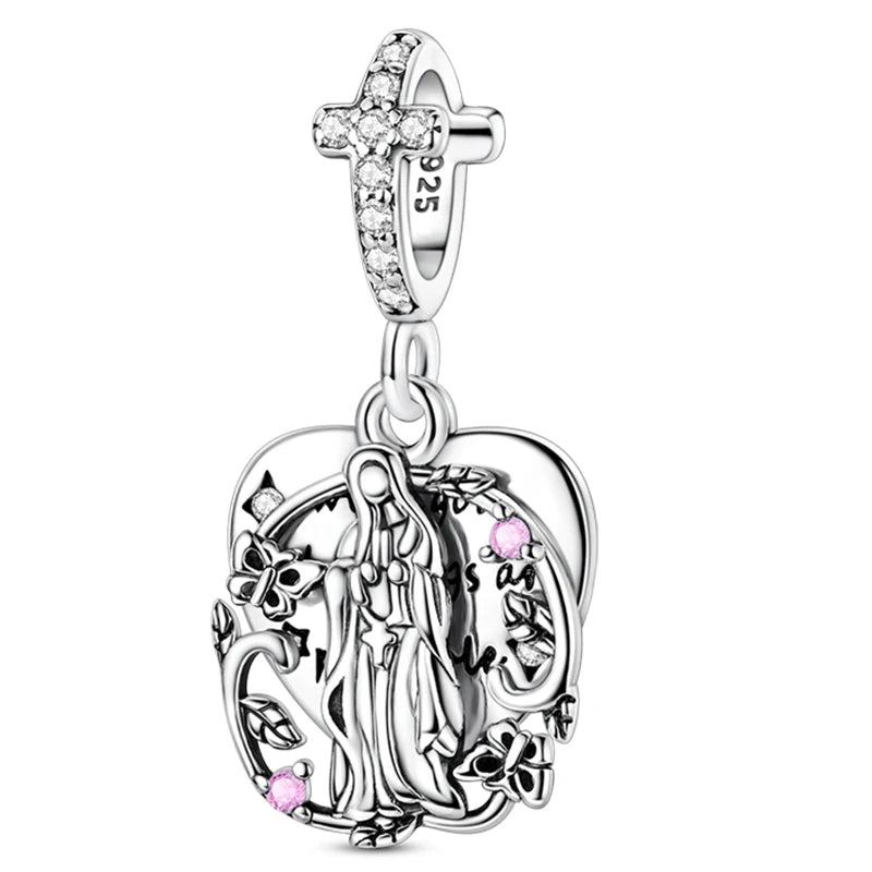 Heißer Verkauf Charms Perlen 925 Sterling Silber Farbe Bogen Kreuz Lebensbaum Perlen Fit DIY Original Armreif Charme Anhänger Schmuck